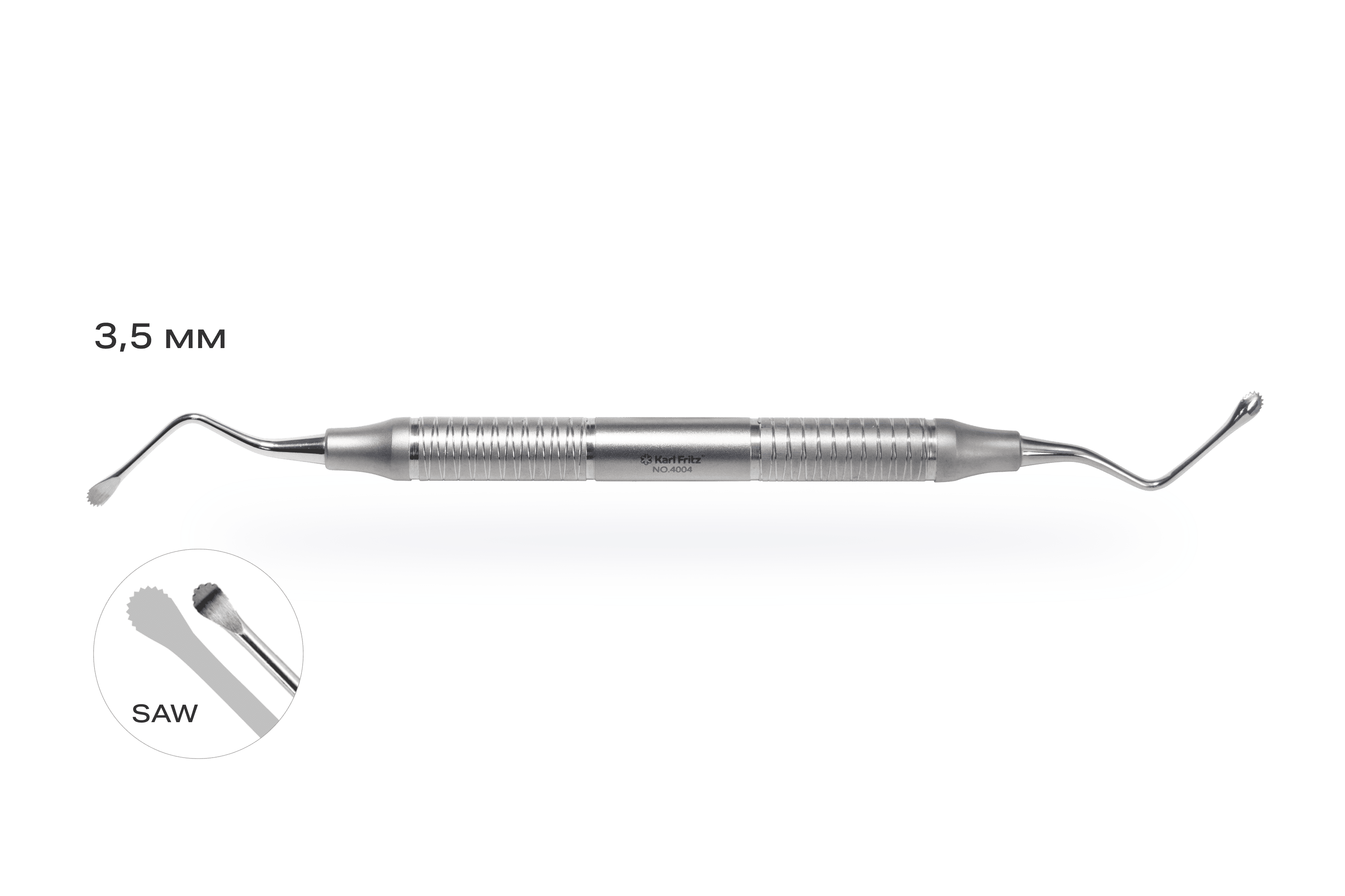Кюретажная ложка Lucas 86 SAW с зубцами, 3.5/3.5 мм